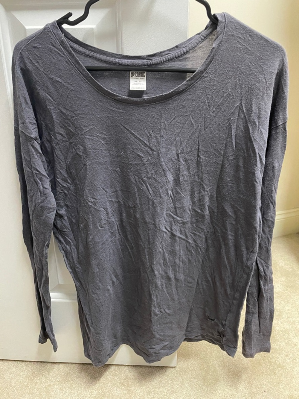 PINK Victoria's Secret Charcoal Gray Crewneck Sleep Tee